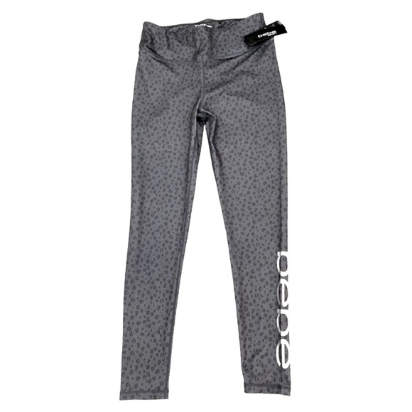 BeBe SPORT 2 Animal Print Leggings Set Grey Black  Size Large NWT - Picture 2 of 15